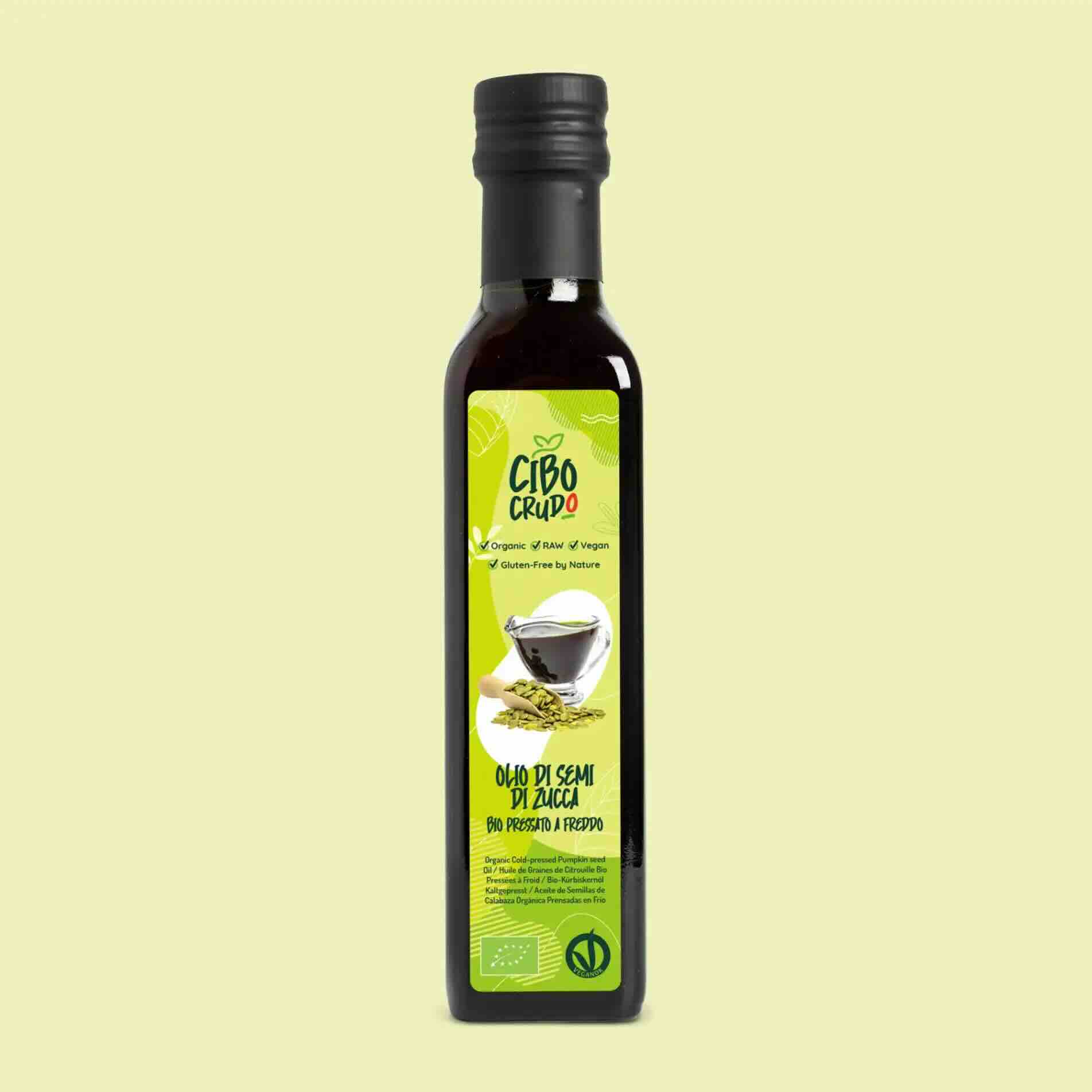 Olio Di Semi di Zucca Bio Spremuto a Freddo Crudo 250 ml